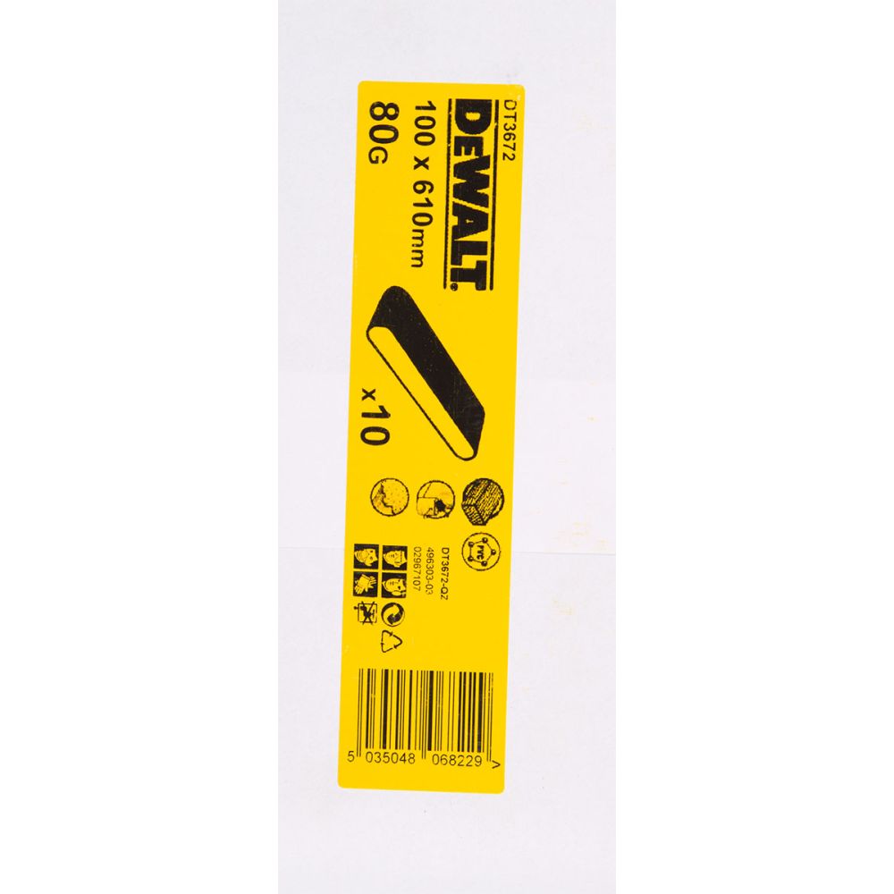 Шлифленты DEWALT DT3672, 100 x 610 мм, 80G, 10 шт.
