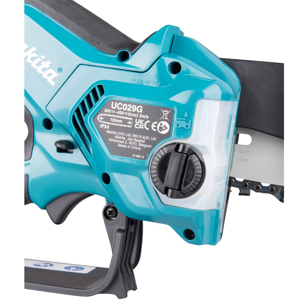 Аккумуляторная цепная пила Makita UC029GZ01, 40 В, 15 см, 8 м/с, без АКБ и ЗУ