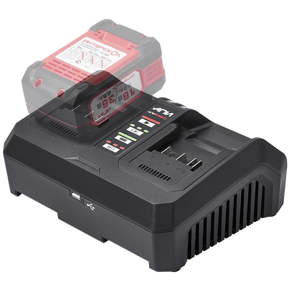 Двойное зарядное устройство ИНТЕРСКОЛ ЗУ-2х5/18(36), 18/36 В, 5 A (2401.032)