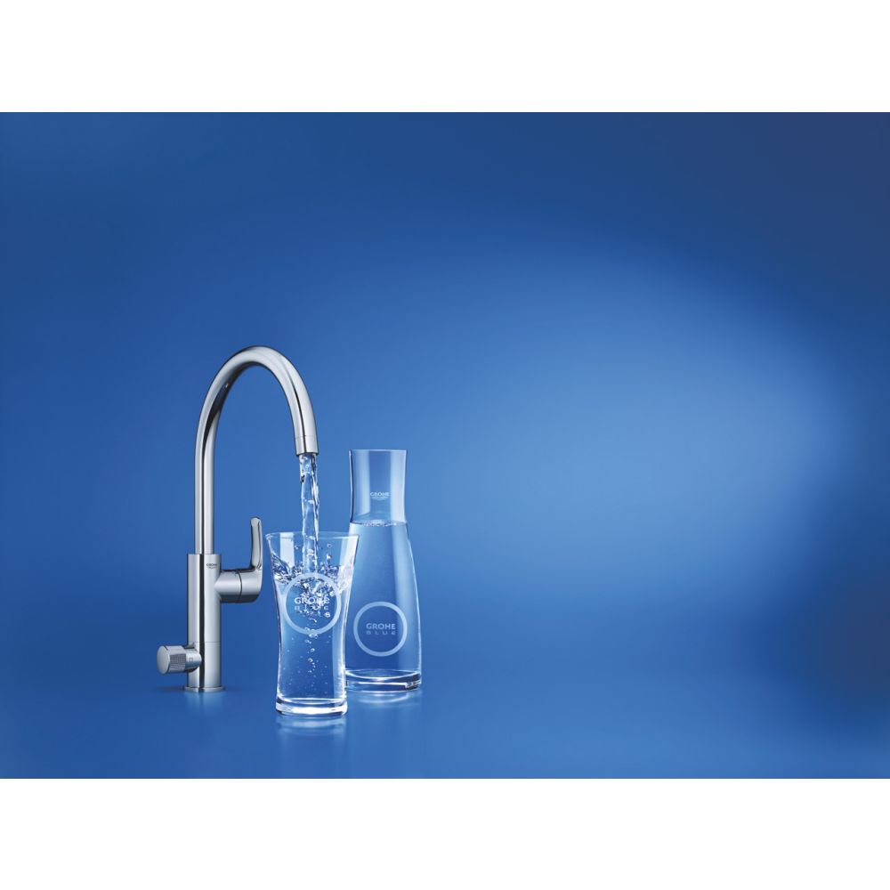 Смеситель для кухонной мойки GROHE Blue Pure Eurosmart с функцией фильтрации, с фильтром в комплекте, хром (30383000)