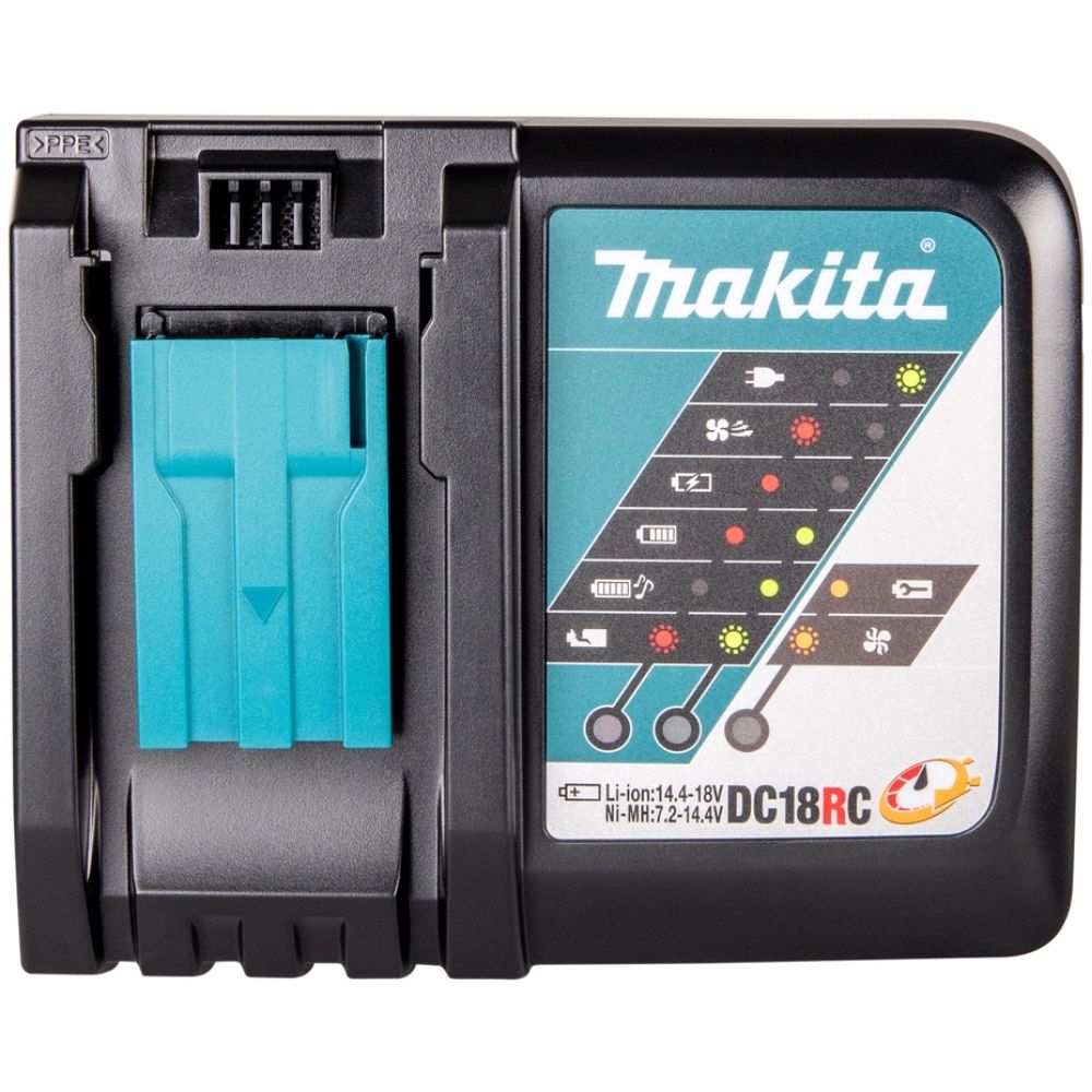 Набор Makita 197570-9: 2 АКБ BL1850, Li-Ion, 18 В, 5 Ач и быстрое зарядное устройство DC18RC, 7.2/9.6/12/14.4/18 В, 9 А