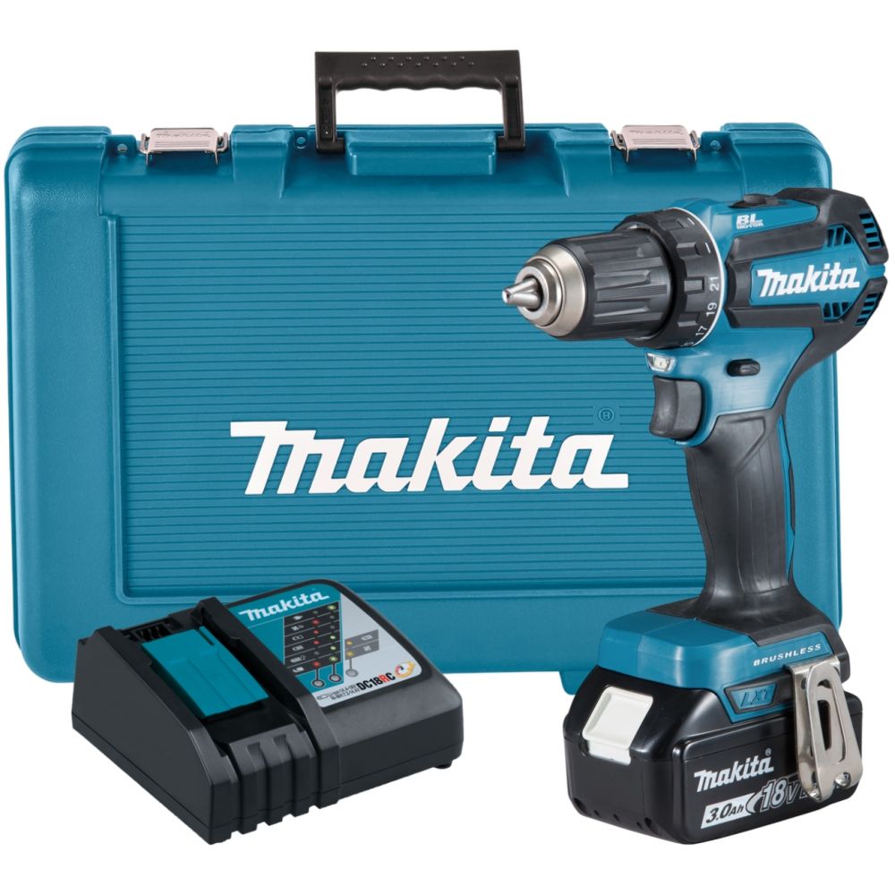 Аккумуляторная дрель-шуруповерт Makita DDF485RF, 18 В, 1900 об/мин, с АКБ 3 Ач и ЗУ, в кейсе