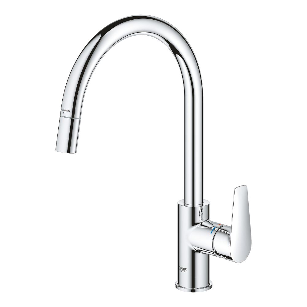 Смеситель для кухни GROHE BauEdge с вытяжным изливом, хром (30536000)