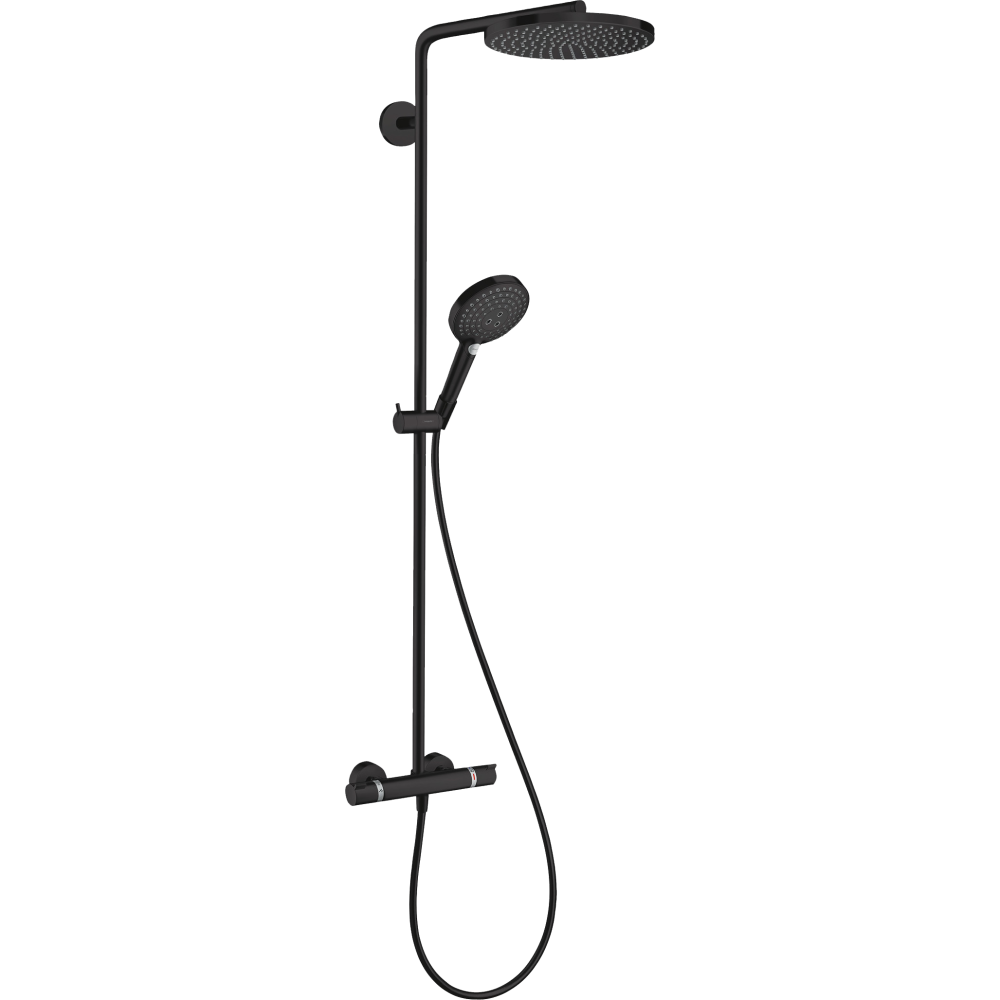Душевая система hansgrohe Raindance Select S 240 1jet PowderRain с термостатом 27633670, матовый черный