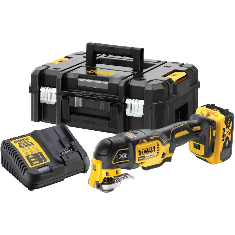 Аккумуляторный реноватор DEWALT DCS356P1, 18 В, 20000 кол/мин, с АКБ 5 Ач и ЗУ, в кейсе TSTAK (DCS356P1-QW)