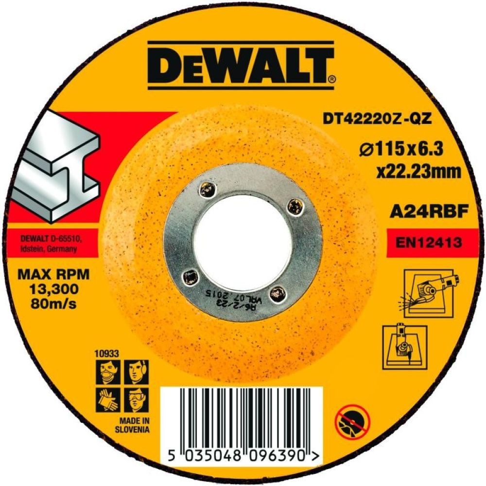 Круг обдирочный по металлу DEWALT DT42220Z, STANDARD, 115 x 6.3 мм