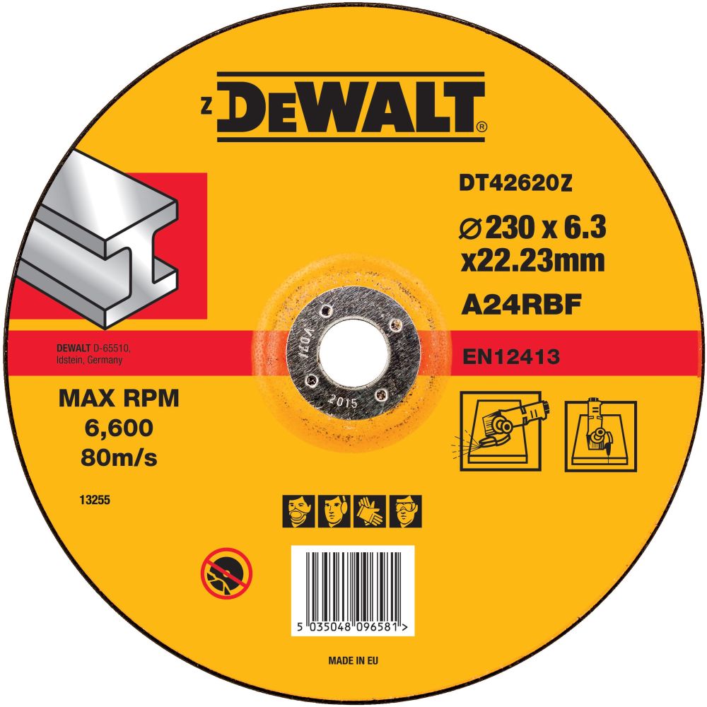 Круг обдирочный по металлу DEWALT DT42620Z, STANDARD, 230 x 6.3 мм