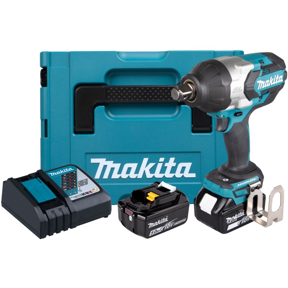Аккумуляторный гайковерт Makita DTW1001RTJ, 18 В, 1700 Нм, 2200 уд/мин, с 2 АКБ 5 Ач и ЗУ, в кейсе MakPac