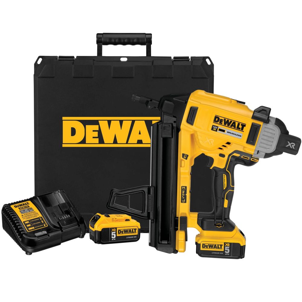 Аккумуляторный гвоздезабивной пистолет DEWALT DCN890P2, 18 В, c 2 АКБ 5 Ач и ЗУ, в кейсе