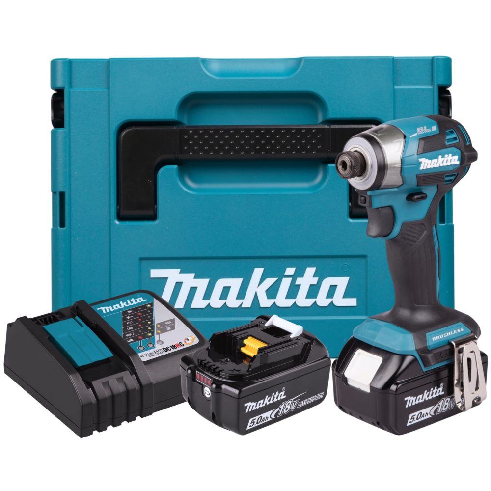 Аккумуляторный шуруповерт Makita DTD173RTJ, 18 В, 180 Нм, 3800 уд/мин, с 2 АКБ 5 Ач и ЗУ, в кейсе MakPac