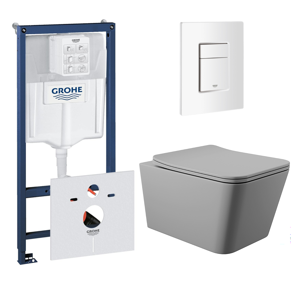 Комплект инсталляции GROHE Rapid SL 38772SH0 с унитазом Aqueduto MACIO MACT2130 и сиденьем с микролифтом (NW0553)