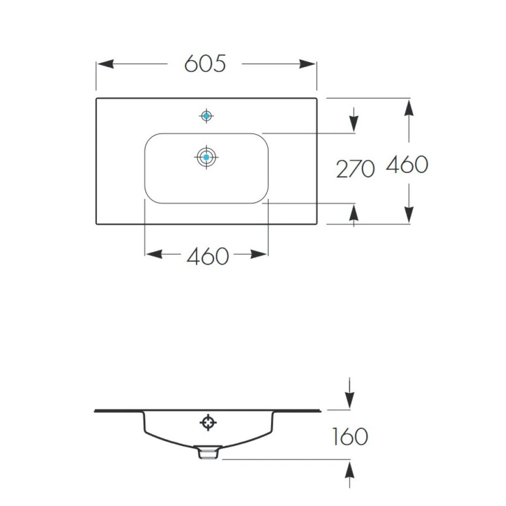 Раковина полувстраиваемая Roca Victoria-N Unik 60 см (32799E000)