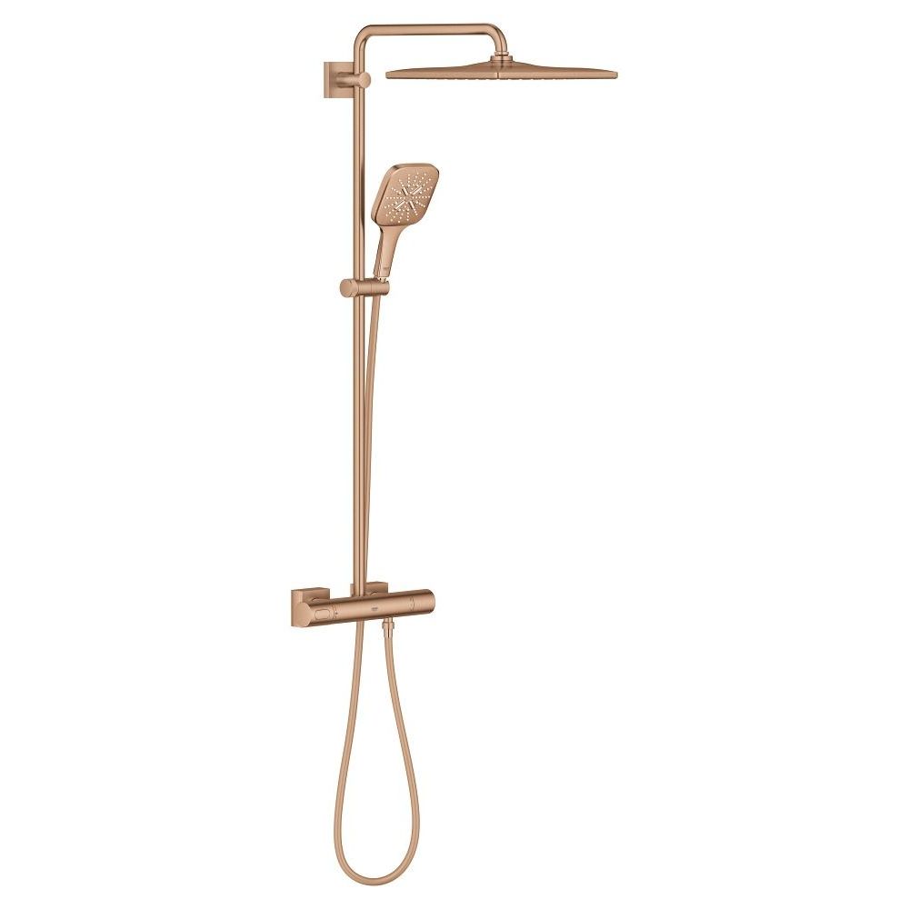 Душевая система GROHE Rainshower SmartActive 310 Cube с термостатом для душа, теплый закат матовый (26837DL0)