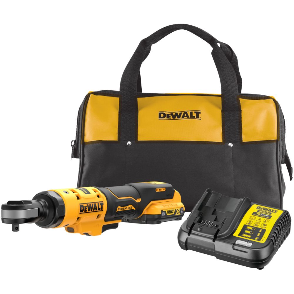 Аккумуляторный угловой гайковерт DEWALT DCF503D1, 12 В, 81.3 Нм, 250 об/мин, с АКБ 2 Ач и ЗУ, в сумке (DCF503D1-QW)