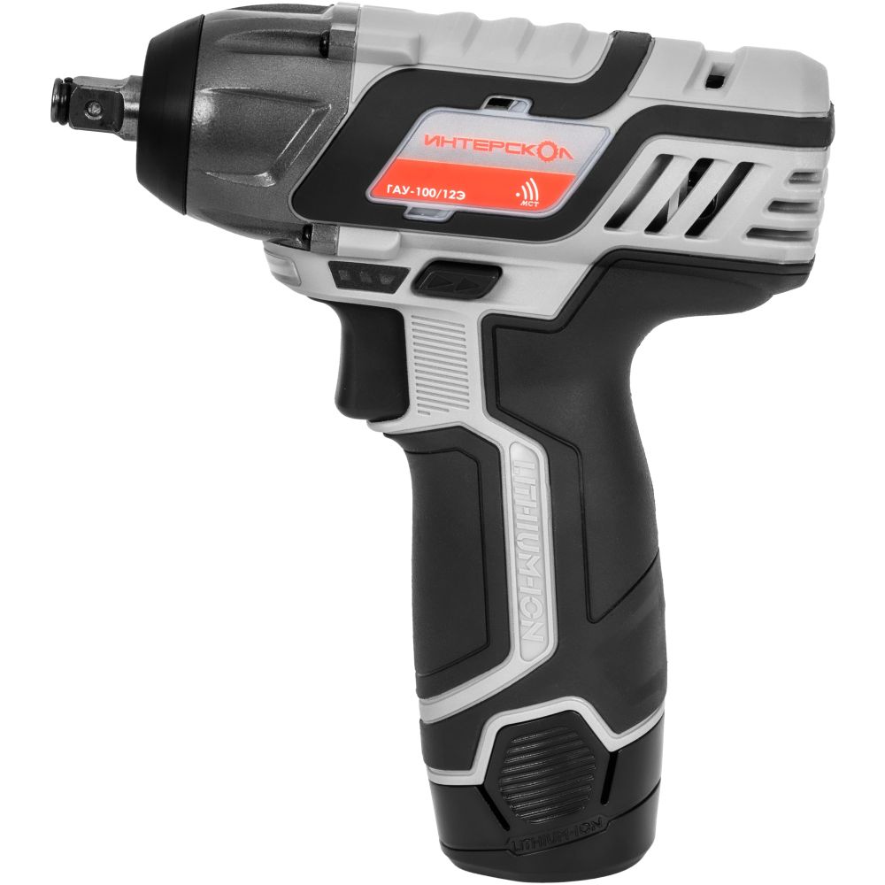 Аккумуляторный ударный гайковерт ИНТЕРСКОЛ ГАУ-100/12Э, 12 В, 100 Нм, 3000 уд/мин, с 2 АКБ 2 Ач и ЗУ, в кейсе (807.2.2.70)