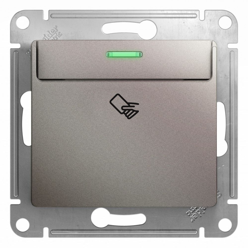 Выключатель карточный Systeme Electric (Schneider Electric) Glossa, платина GSL001269