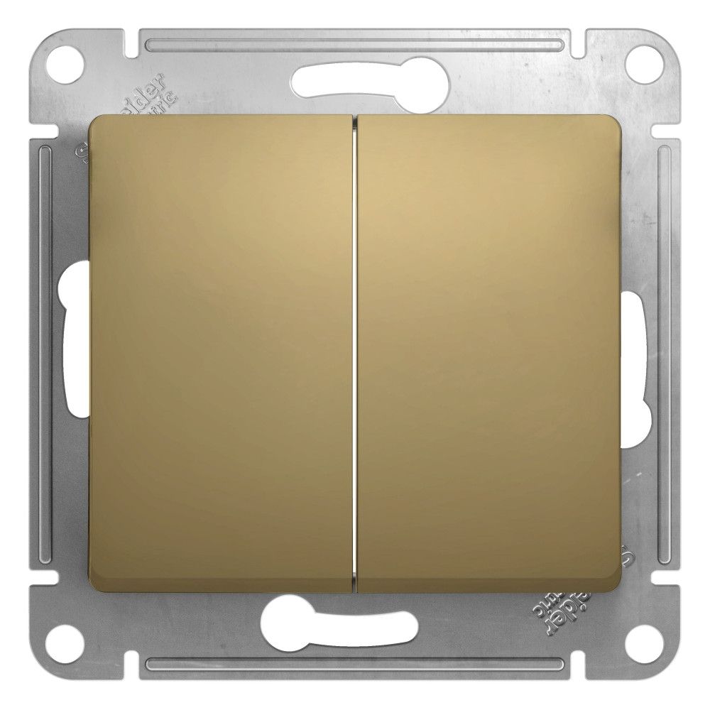 Выключатель 2-клавишный схема 5 10 AX Systeme Electric (Schneider Electric) Glossa, титан GSL000451