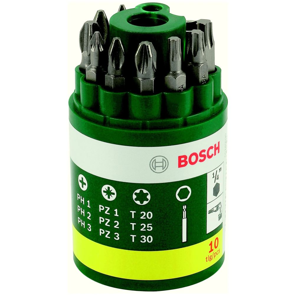 Набор Bosch 9 бит и универсальный держатель (2607019452)