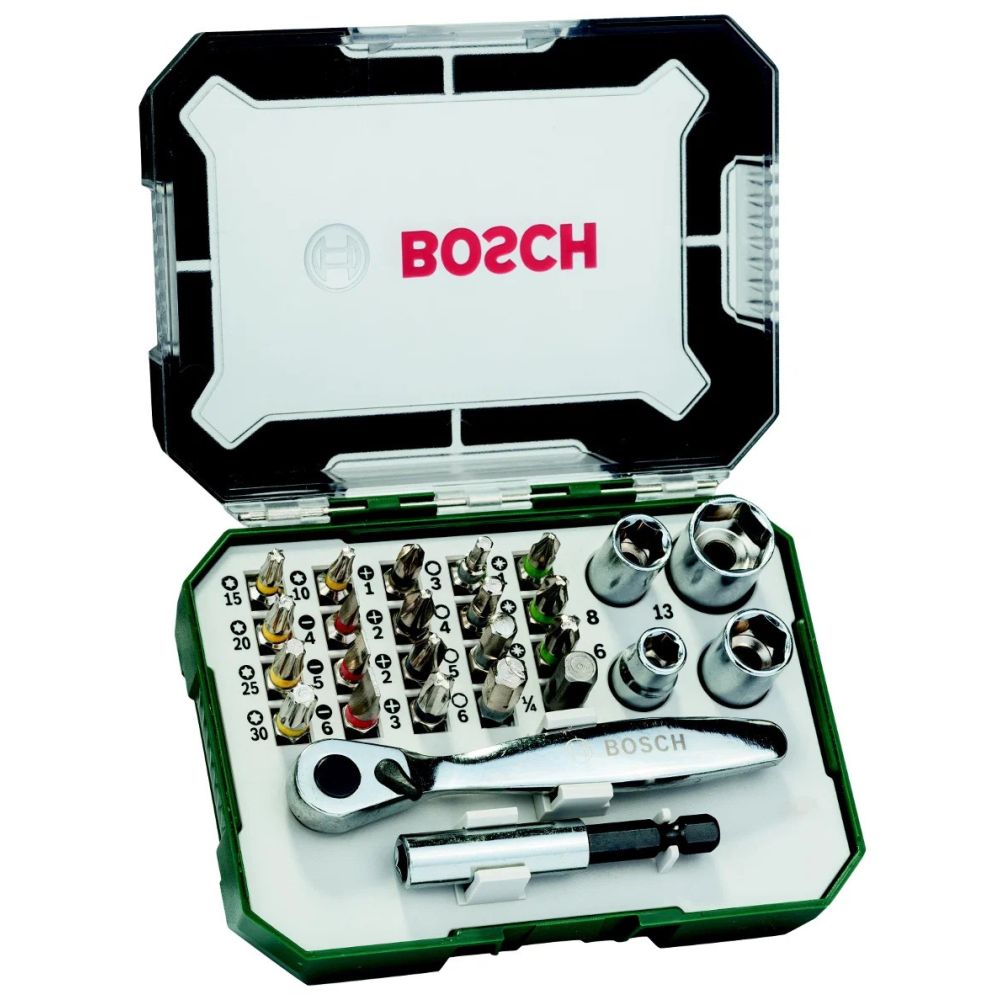 Набор Bosch V-Line 27 бит с трещеткой + угловая отвертка (2607017392)