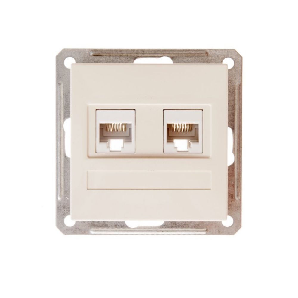 Розетка компьютерная двойная скрытой установки Systeme Electric (Schneider Electric) W59, слоновая кость RSI-251KK5E-2-86