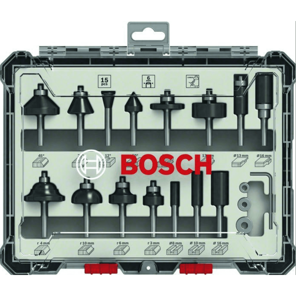 Набор фрез Bosch 2607017471, хвостовик 6 мм, 15 шт.