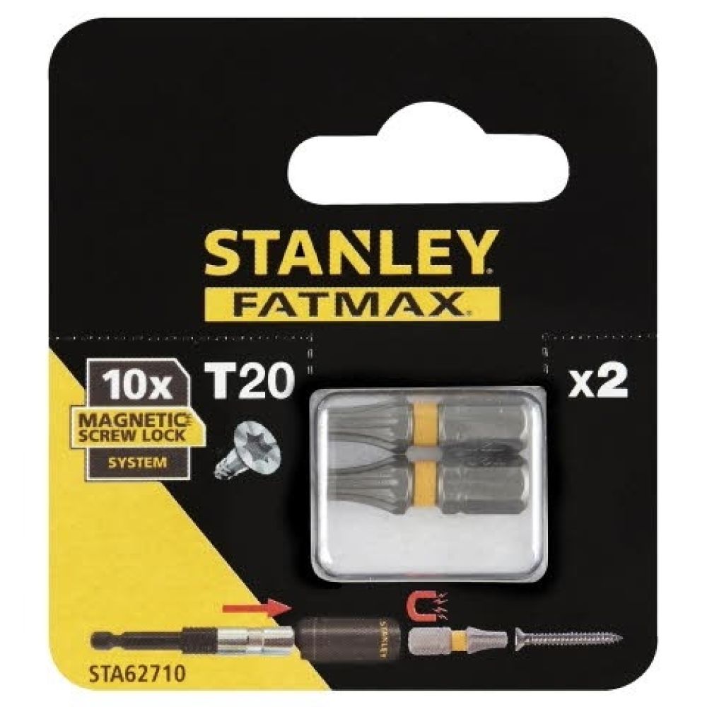 Набор бит FatMax Magnetic Screw Lock STANLEY STA62710, T20х25 мм, 2 шт