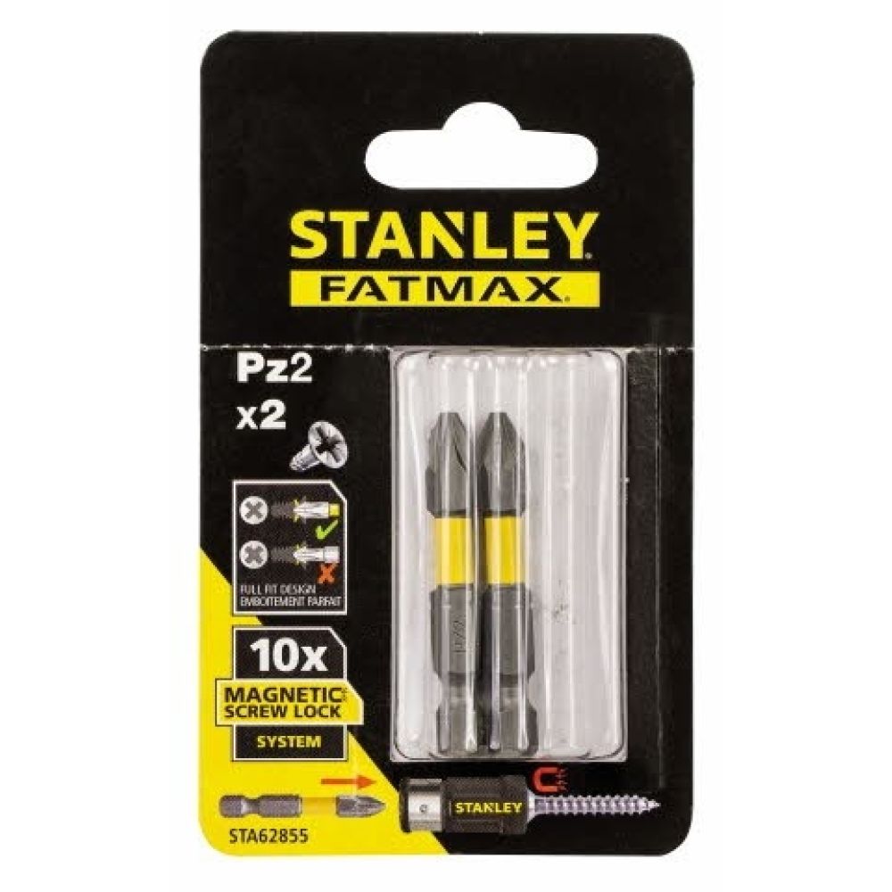Набор бит FatMax Magnetic Screw Lock STANLEY STA62855, PZ2х50 мм, 2 шт