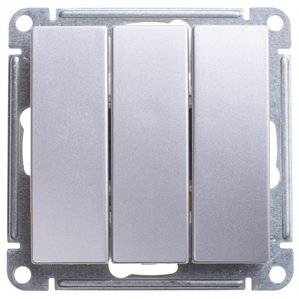 Выключатель 3-клавишный Systeme Electric (Schneider Electric) W59, матовый хром VS0510-351-5-86