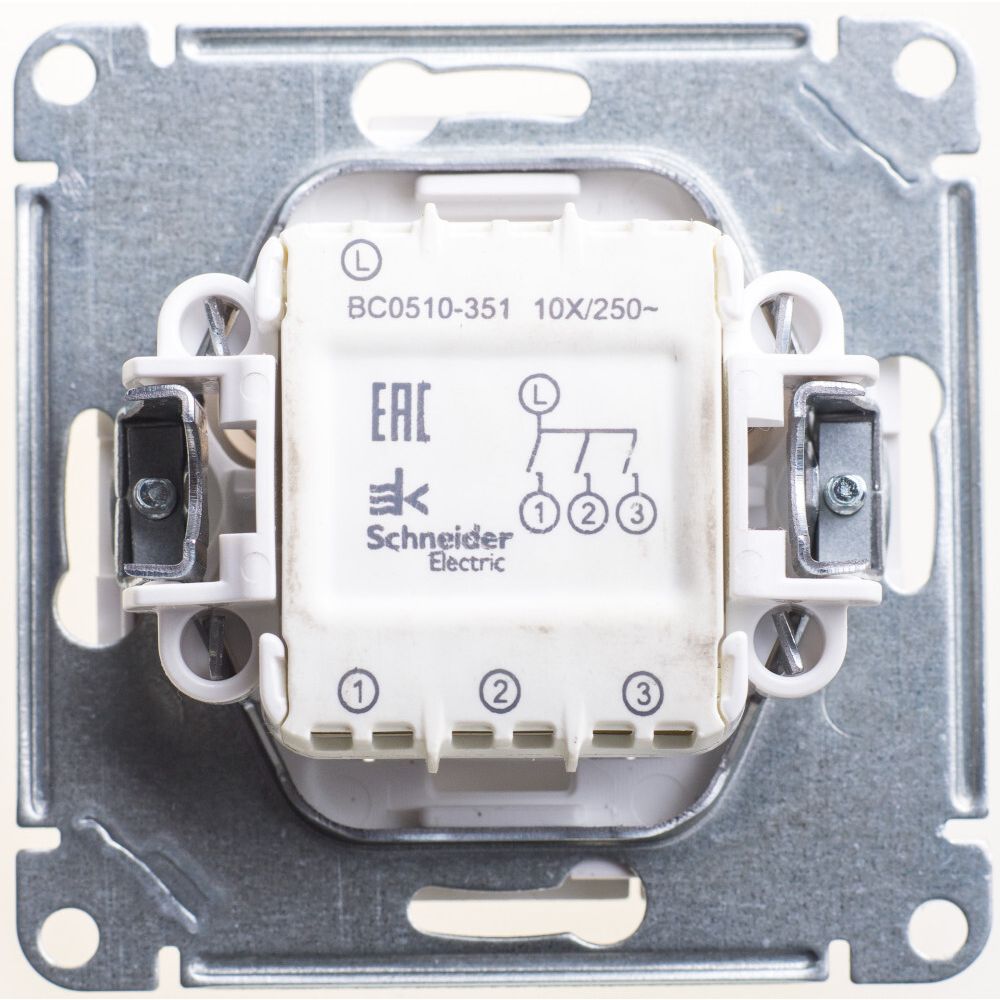 Выключатель 3-клавишный Systeme Electric (Schneider Electric) W59, матовый хром VS0510-351-5-86