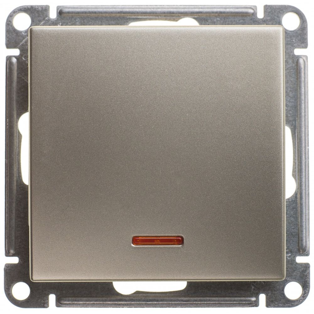 Переключатель 1-клавишный с подсветкой Systeme Electric (Schneider Electric) W59, шампань VS610-157-4-86