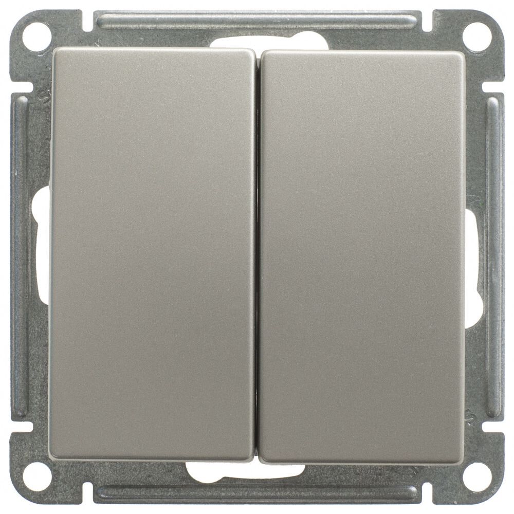 Переключатель 2-клавишный Systeme Electric (Schneider Electric) W59, шампань VS610-256-4-86