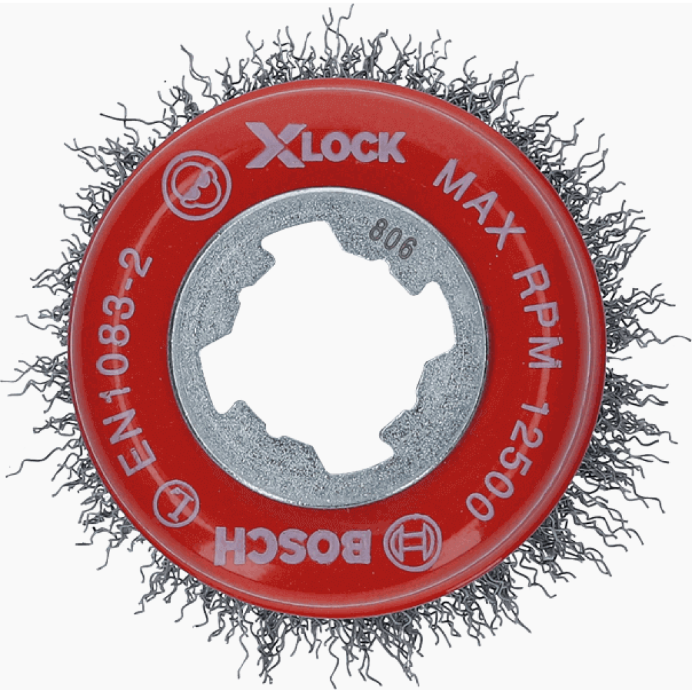 Чашечная щетка Bosch X-LOCK, витая, 75мм, сталь 0.3мм (2608620725)