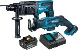 Набор аккумуляторного инструмента Makita, 18 В: перфоратор DHR202 + сабельная пила DJR185, с АКБ 3 Ач и быстрым ЗУ (PT1326)