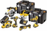 Аккумуляторный набор DEWALT DCK667P3T: дрель + пила + лобзик + рубанок + реноватор + фонарь, с 3 АКБ 5 Ач и ЗУ, в 2 кейсах TSTAK