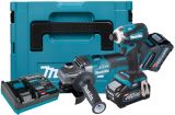Аккумуляторный набор Makita, 40 В: угловая шлифмашина GA004 + шуруповерт TD001, с 2 АКБ 4 Ач и ЗУ, в кейсе MakPac