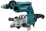 Набор электроинструмента Makita: дрель HP1640 + угловая шлифмашина 9069 (ACSET-12)