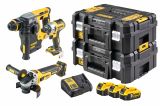 Набор электроинструмента DEWALT: перфоратор DCH273 + ударный шуруповерт DCF887 + УШМ DCG405, с 3 АКБ 5 Ач и ЗУ, в двух кейсах TSTAK, DCK305P3T