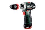 Аккумуляторная дрель-шуруповерт Metabo PowerMaxx BS BL Q, без патрона, 12 В, с 2 АКБ 2 Ач и ЗУ, в кейсе, T03490