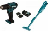Набор аккумуляторного инструмента Makita CXT: дрель-шуруповерт, пылесос, 2 аккумулятора, зарядное устройство, CLX226X1