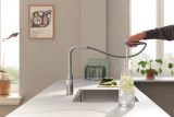 Смеситель для кухни GROHE Blue Pure Minta c вытяжным изливом и фильтрацией, суперсталь (30590DC0)