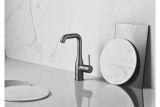 Смеситель для раковины GROHE Essence с донным клапаном, L-size, темный графит матовый (32628AL1)
