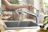 Смеситель для кухонной мойки hansgrohe Zesis M33 150, с вытяжным душем 2jet, sBox lite 74803000, хром