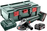 Аккумуляторная угловая шлифмашина Metabo W 18 L 9-125, 18 В, 125 мм, 8500 об/мин, с 2 АКБ 4 Ач и ЗУ, в кейсе metaBOX (602247510)