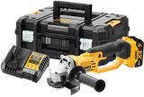 Аккумуляторная угловая шлифмашина DEWALT DCG412P1T, 18 В, 125 мм, 7000 об/мин, с АКБ 5 Ач и ЗУ, в кейсе TSTAK (DCG412P1NT-XJ)