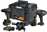 Аккумуляторный набор DEWALT McLaren Limited Edition DCK3222MP2T, 18 В: дрель + гайковерт + УШМ, с 2 АКБ 5 Ач и ЗУ, в кейсе TSTAK