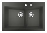 Мойка GROHE K700 с двумя чашами, 838 x 559 мм, серый гранит (31657AT0)
