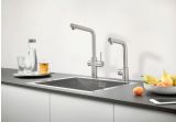 Комплект для кухни GROHE Red Mono с L-образным вентилем, бойлером M-Size и фильтром, суперсталь (30339DC1)