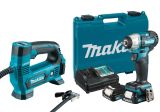 Набор Makita: аккумуляторный ударный гайковерт TW160DWAE + аккумуляторный компрессор MP100DZ, PT999