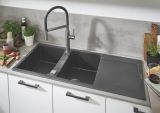 Мойка GROHE K500 с двумя чашами, 1160 x 500 мм, серый гранит (31647AT0)