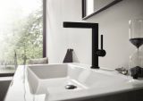 Смеситель для раковины hansgrohe Finoris 230, с поворотным изливом, со сливным клапаном Push-Open 76060670, матовый черный
